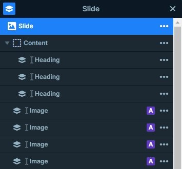 Layer list of the Scene block