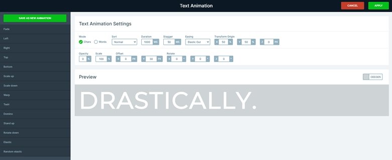 Text animation manager