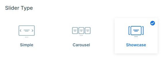 Showcase slider type