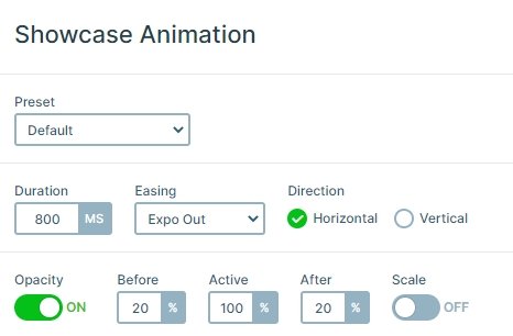 Animation settings