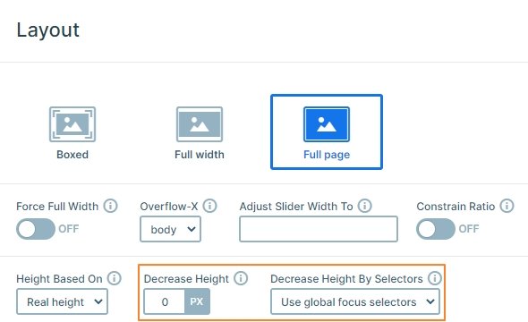 Decrease slider height