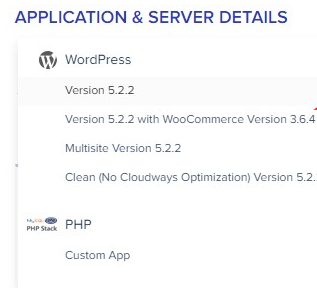 Application And Server Details In Cloudways