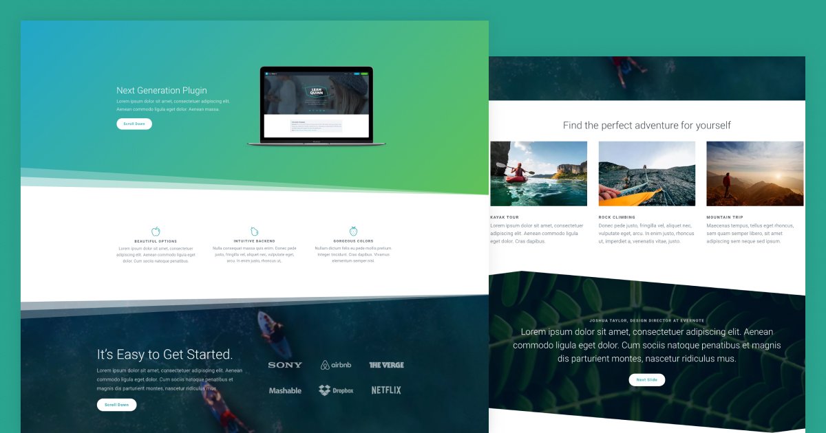 Slider block layout in the Orion Page template