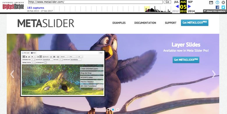 Meta Slider page from 2013