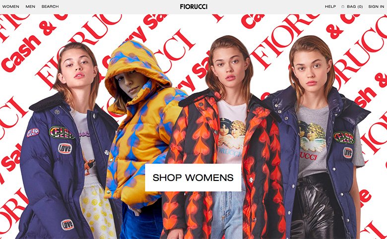 Whoever designed the Fiorucci website has brought scrolling marquees back, baby. Scroll to the bottom of the homepage to see the marquees in action.