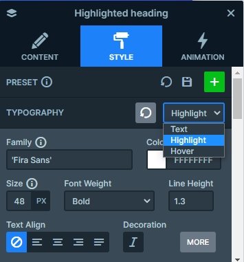 Highlighted heading layer