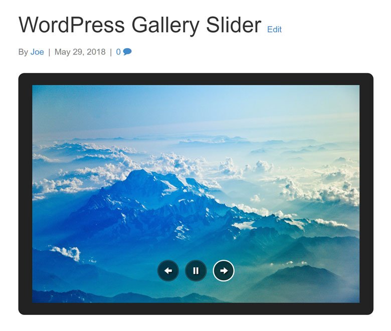 WordPress Gallery Slider Jetpack Preview