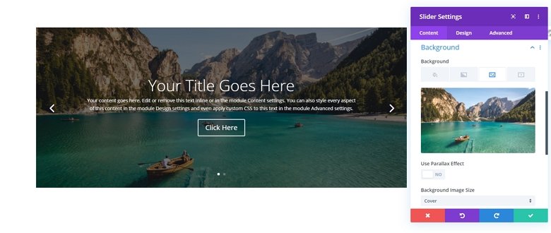 Divi slider module