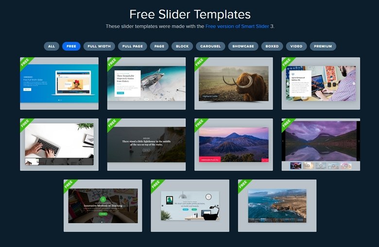 Free slider templates