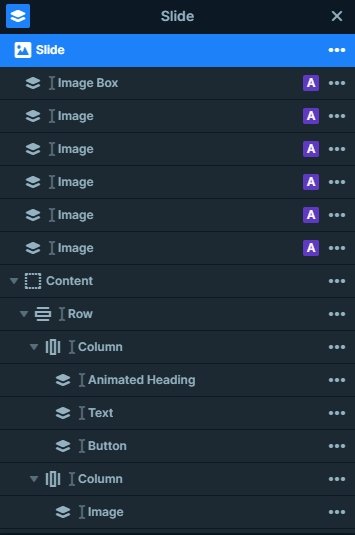 Layer list of the block