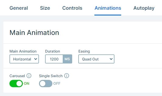 Horizontal main animation