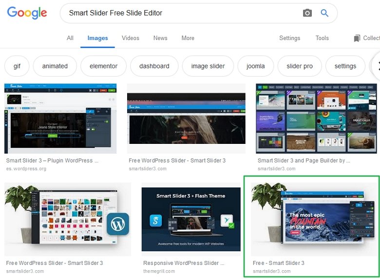 seo slider proof image search result