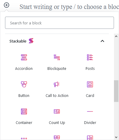 Stackable adds a handful of new Gutenberg blocks
