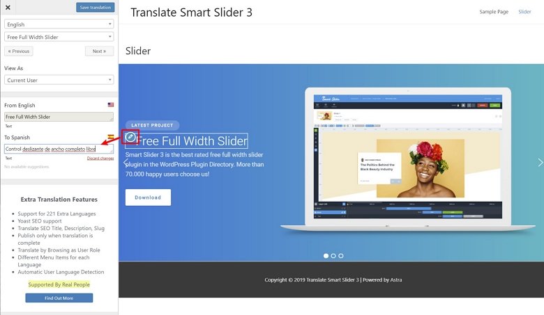 translate smart slider 3 with translatepress