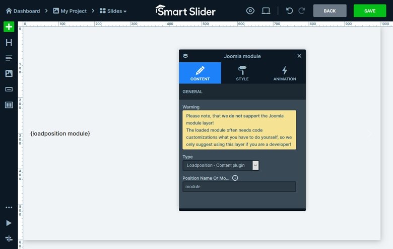 You can insert a Joomla module to your slider