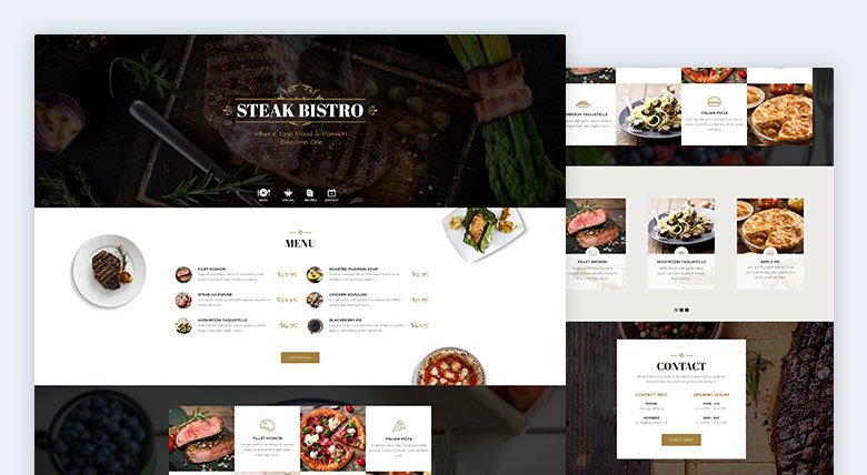 Steak Bistro Landing Page
