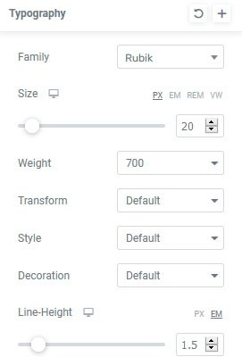 Elementor Styling options
