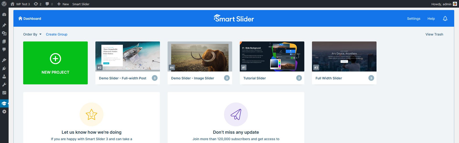 Interface of Smart Slider, the best WordPress slider plugin