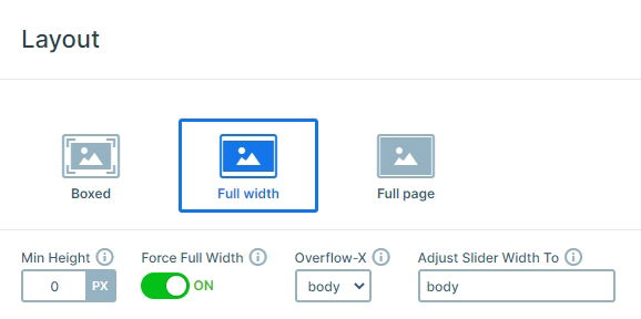 Full width layout