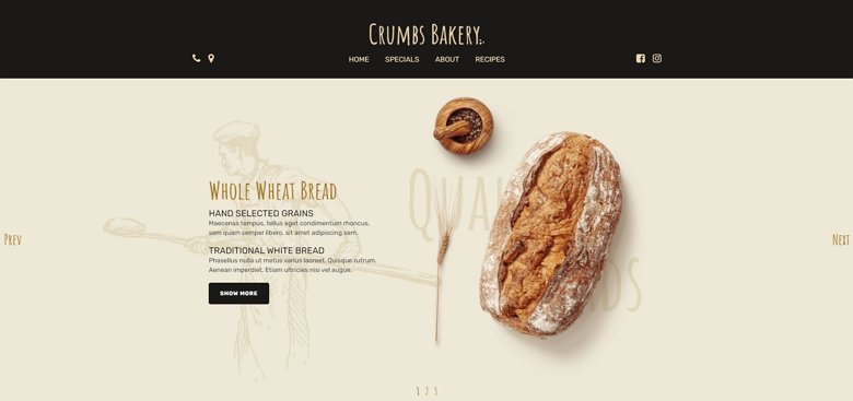 Bakery one page template
