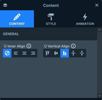Vertical align on the Content layer