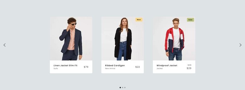 Product Carousel example