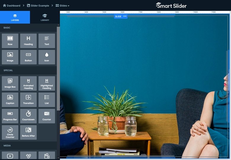 When you migrate from Slider Revolution, You can add layers to your slide from the Add Panel