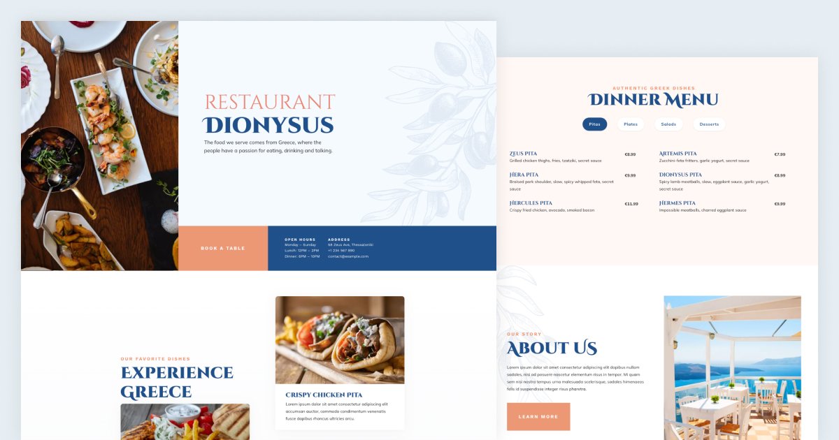 Greek Restaurant modern template