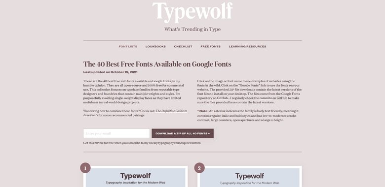 Slider Desing resource for finding matching Google Fonts