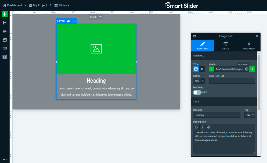 Image Box Layer in Smart Slider 3