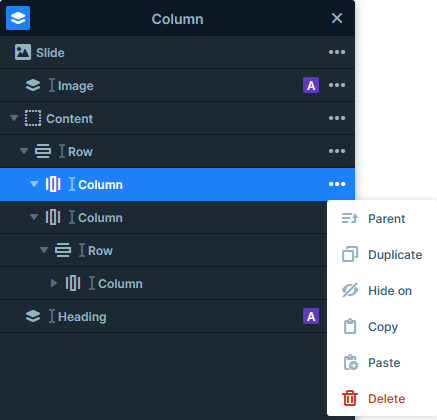 Layer list settings in Smart Slider 3 