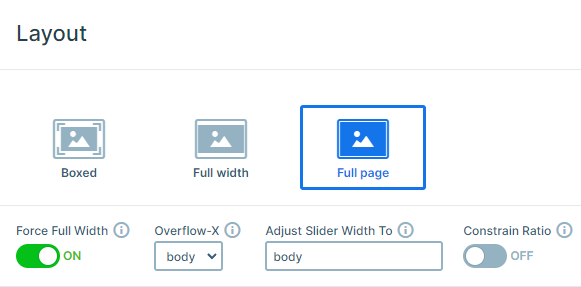 Full page slider settings in Smart Slider