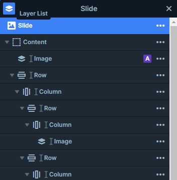 Layer list in Smart Slider