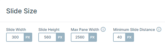 Carousel slider size settings