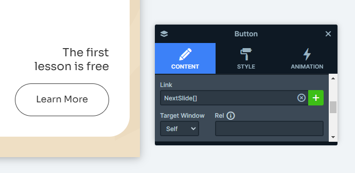 Smart Slider layer link setting