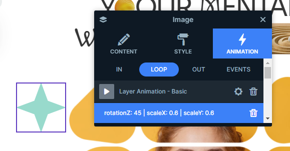 Loop animation in the Mental Health slider