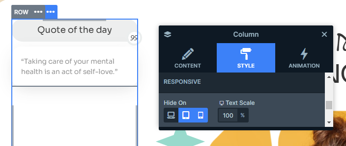 Mental Health slider responsive settings