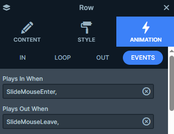 Layer events in the M-ARC slider