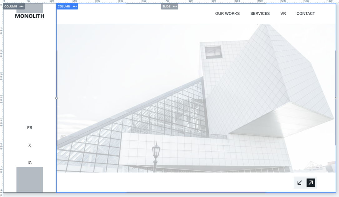 Architecture slider row layout