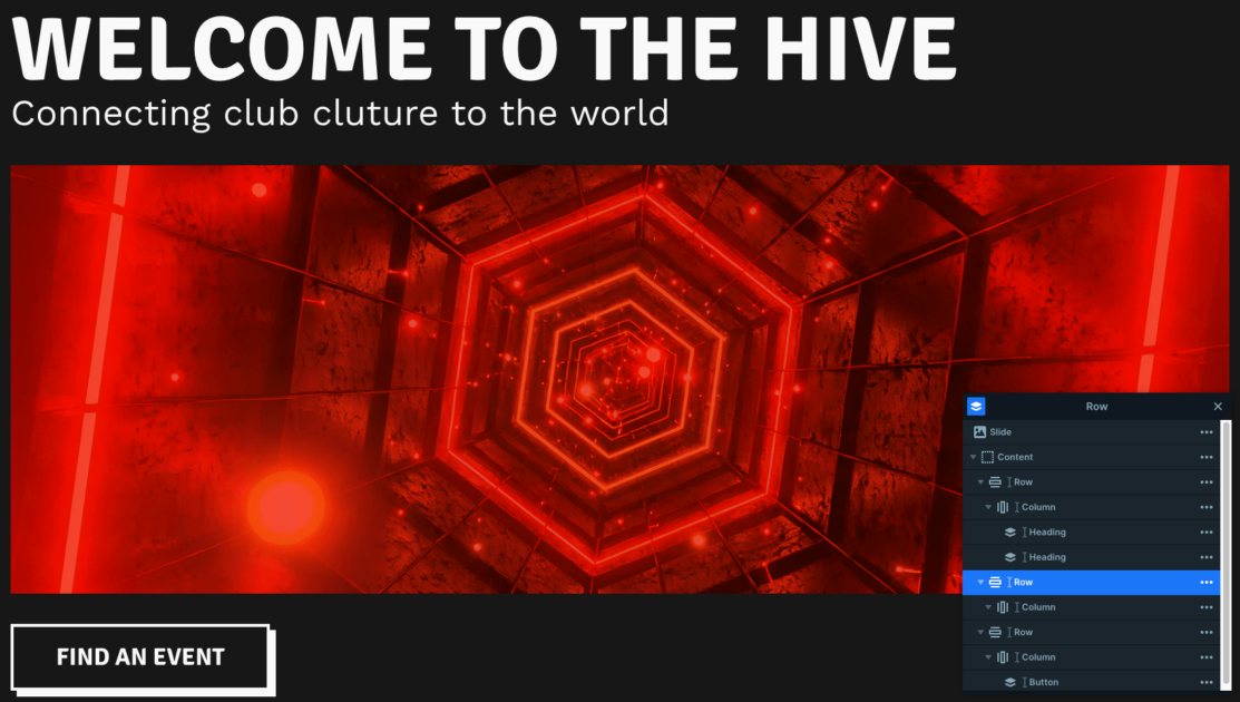 Basic layers on The HiVE Club slider