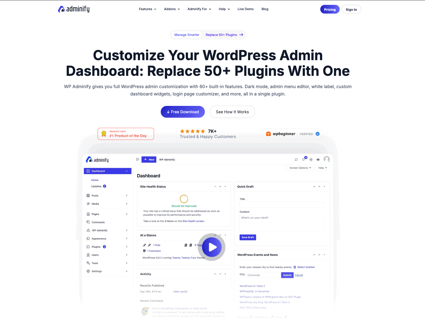 Adminify WordPress Lifetime deal