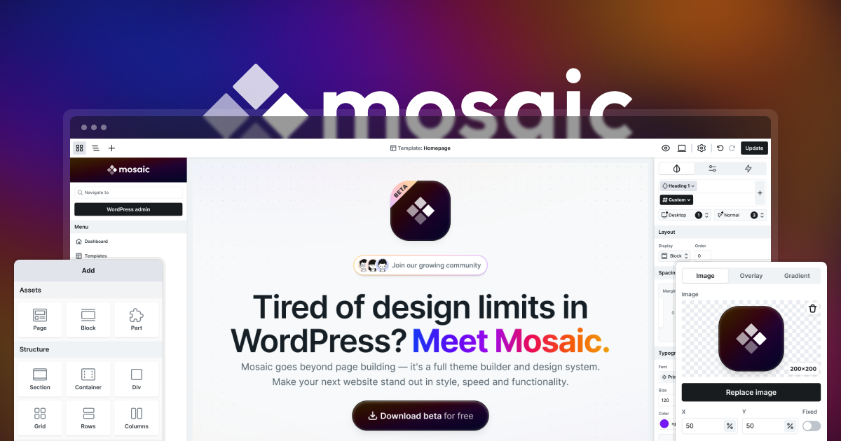 Mosaic WordPress Lifetime deal