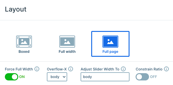 Force full width setting in Smart Slider