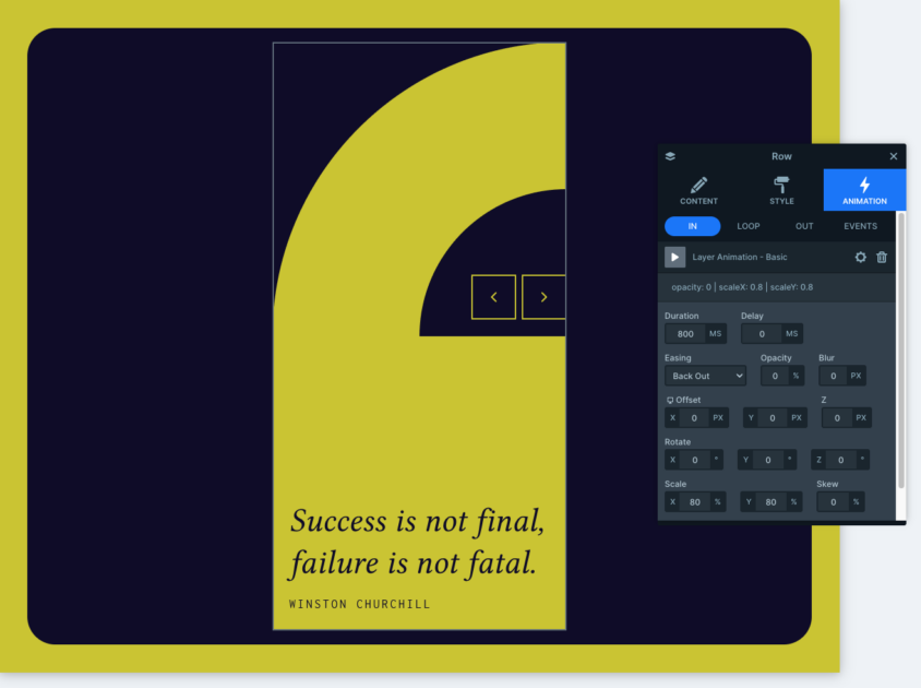 Vivid Quotes slider IN layer animation
