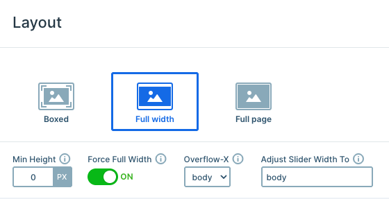 Full width layout